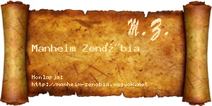 Manheim Zenóbia névjegykártya